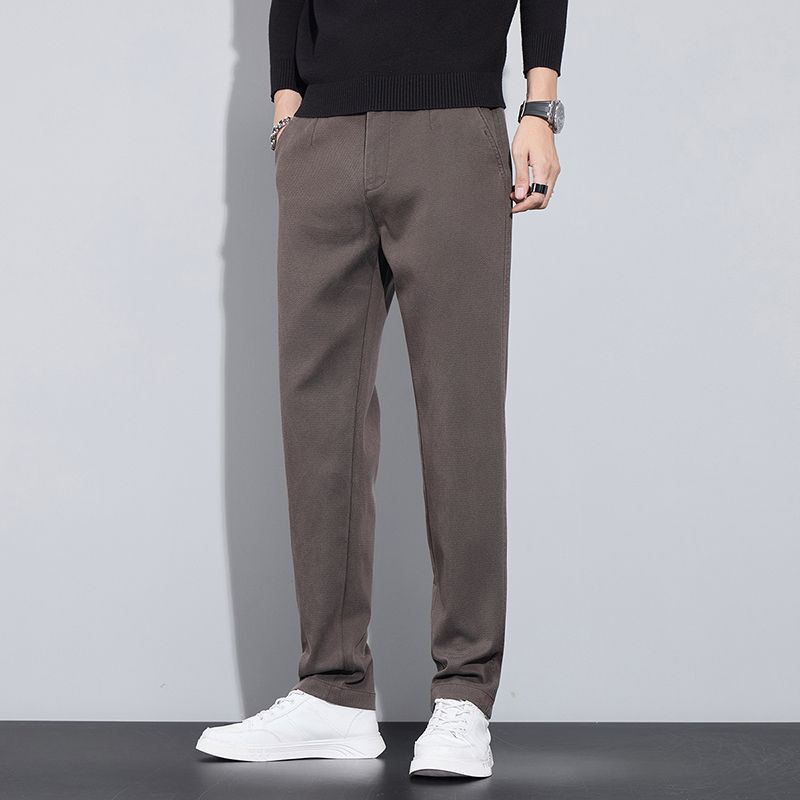 2025男裤商务休闲裤男士纯色百搭修身直筒长裤