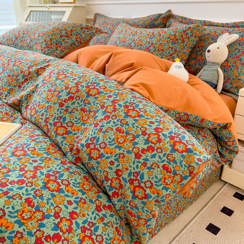 A类双层纱150×200×230被罩床上用品非全棉纯棉水洗棉被套碎花床单