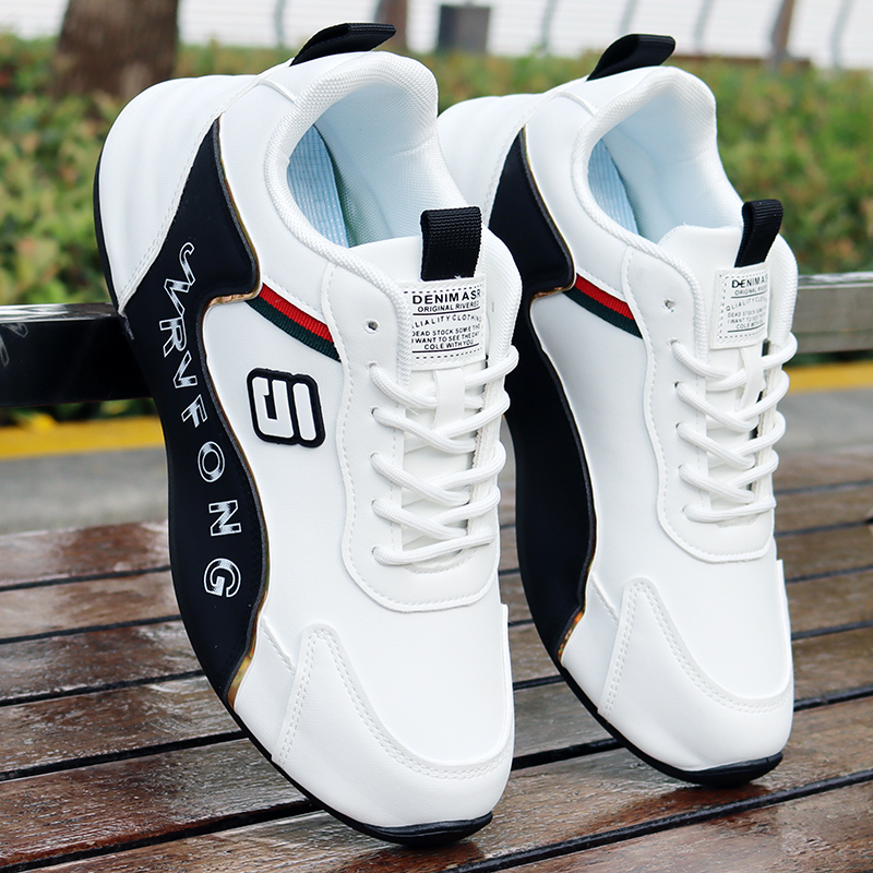 秋季男鞋2025新款皮面防水运动鞋百搭防臭潮流休闲鞋舒适软底潮鞋