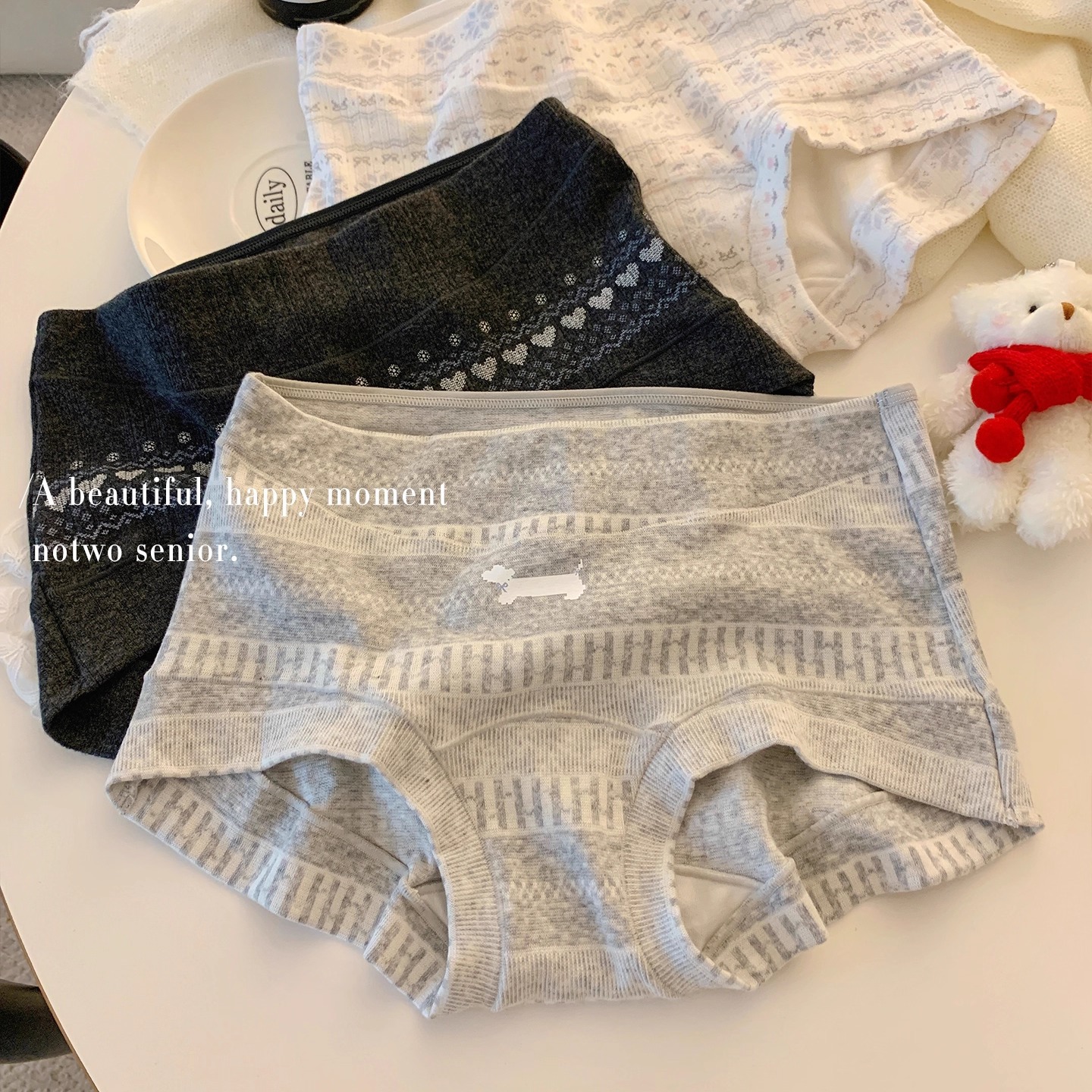 费尔岛风四角平角女士内裤女生女款纯棉2025新款7a抑菌加长裆短裤