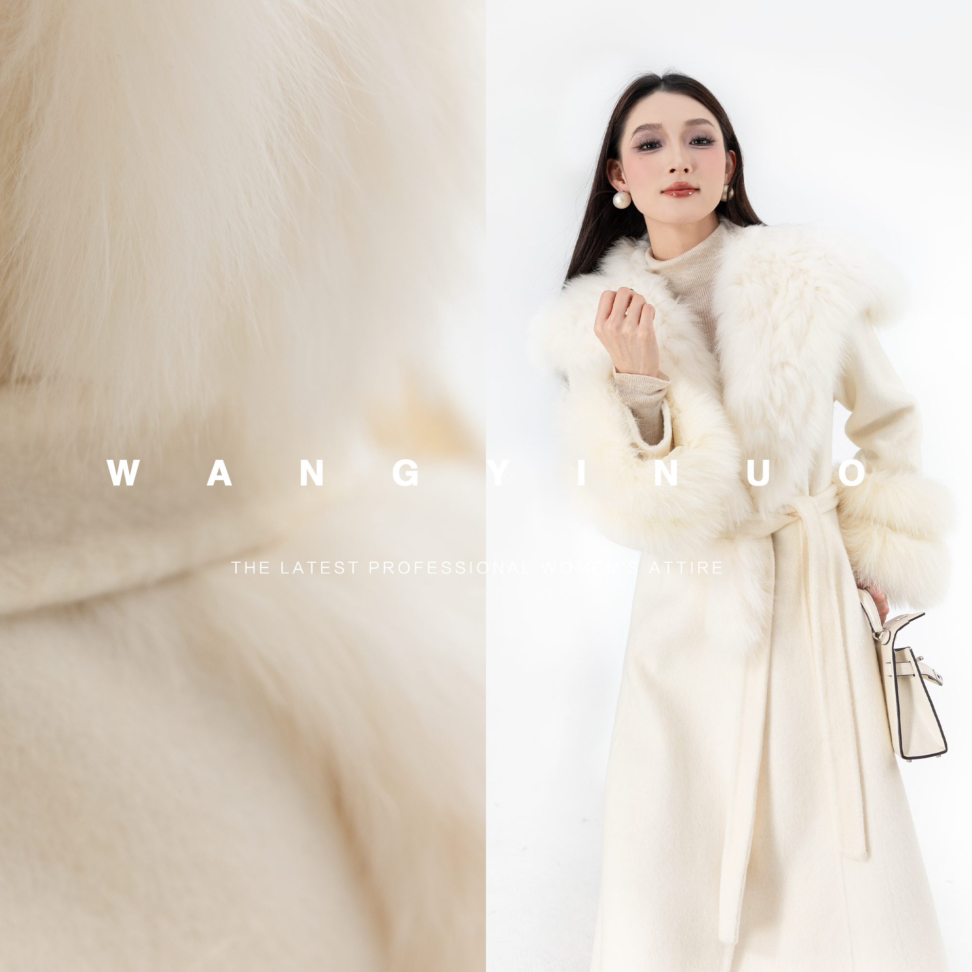 MD定制·依诺【柔和温婉】2025冬季款休闲时尚系带保暖气质羊毛外套