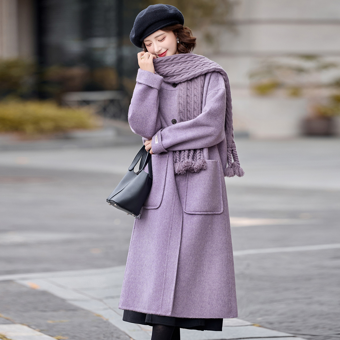 法式小香风高级感毛呢外套女2025年秋冬新款时尚中长款呢子大衣女