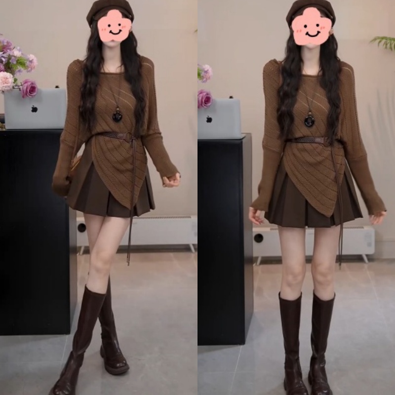 【晴云出岫】慵懒风高腰显瘦百褶半身裙LK2506209