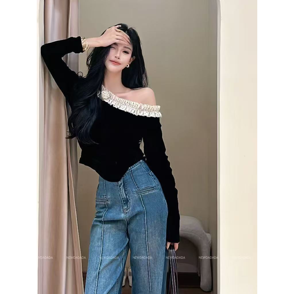 利达 NEW DADADA设计感法式时尚休闲修身小众短款气质上衣TUM1106