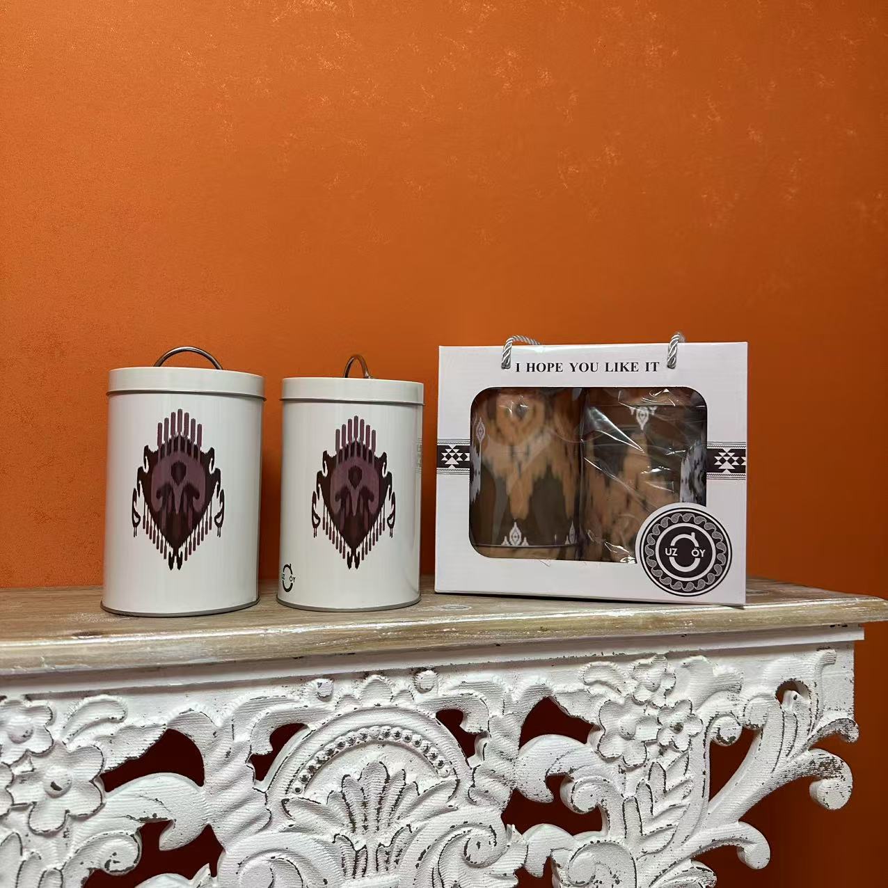 【简爱好物】民族风网红两件套礼盒装茶盐罐福利款