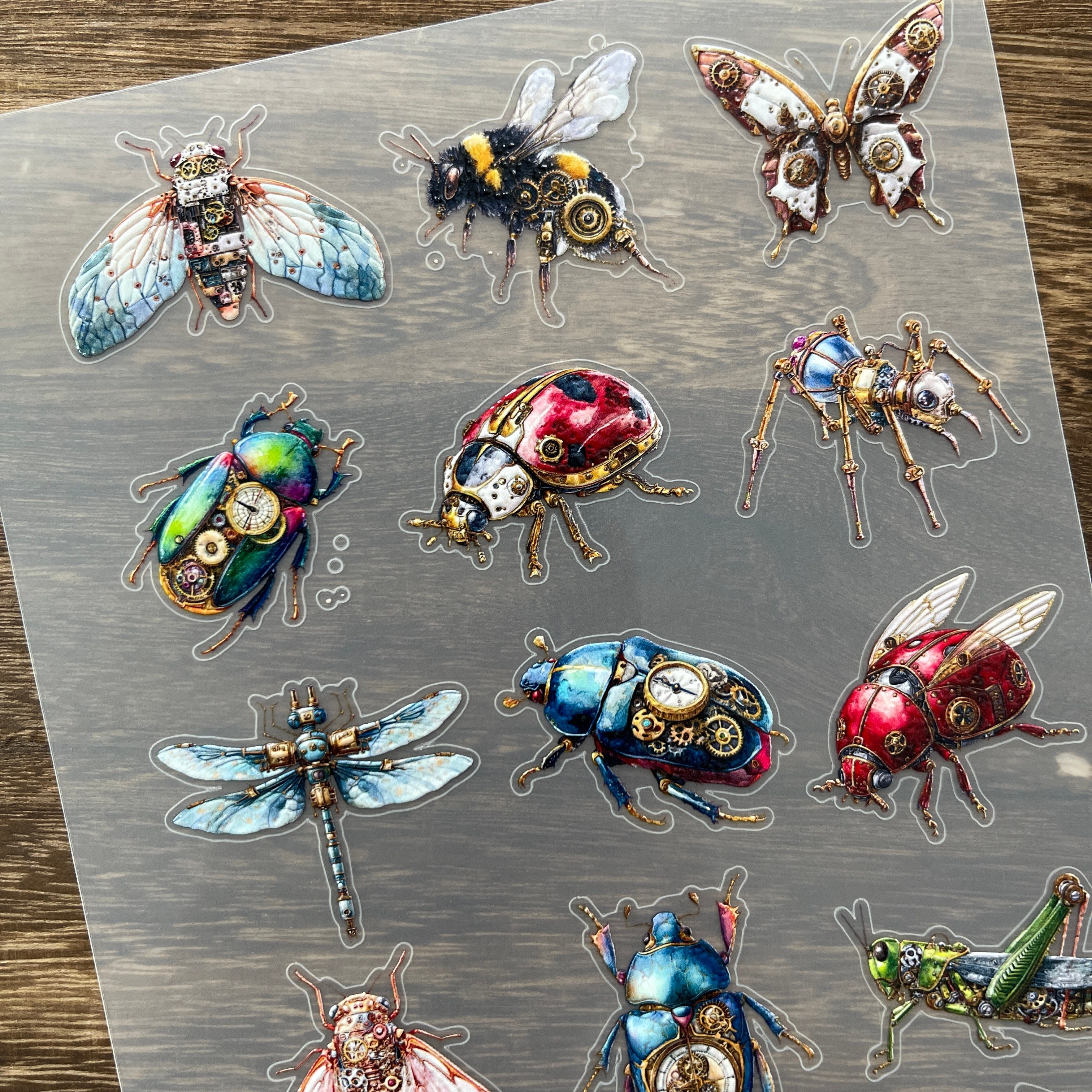 蒸汽朋克昆虫透明贴纸一张