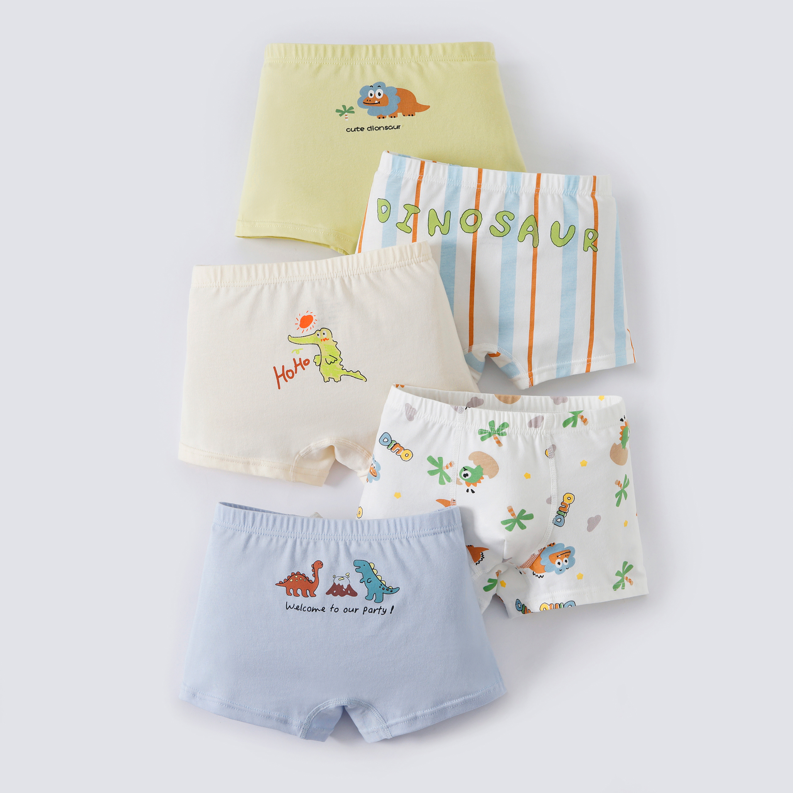 男童内裤平角环保印染卡通恐龙舒适透气小童中大童柔软短裤纯棉