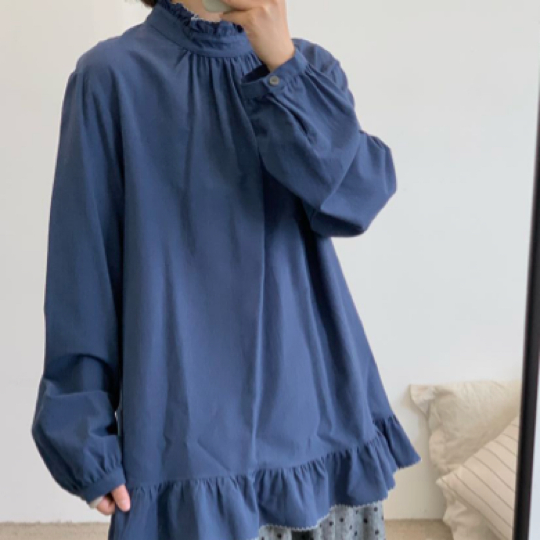 | 大大 | 几布见川家 | 825419#撞色线花边立领衬衫 |