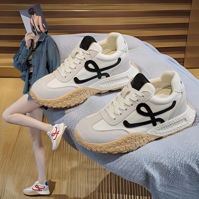 内增高7cm厚底真皮休闲鞋女ins韩版百搭不累脚德训鞋2025秋季爆款