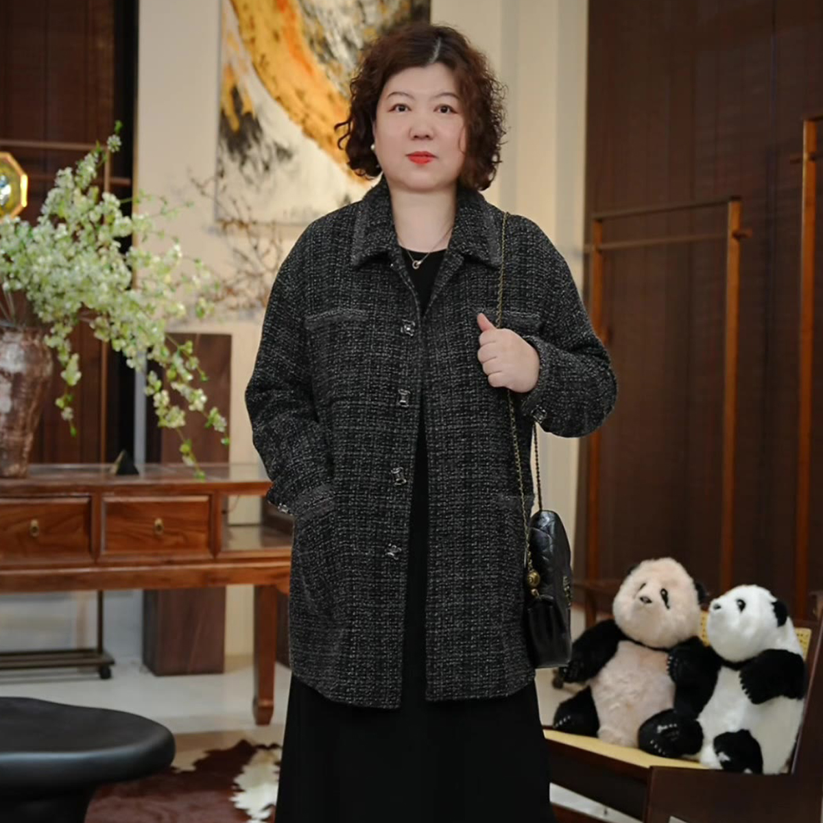 金雀绫【柏林往事】小香风气质宽松设计师加宽加大外套SZA3TL624