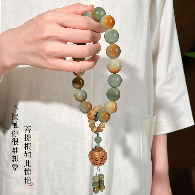 18mm大尺寸敦煌老料菩提手持原生态大果菩提念珠原创香囊弟子珠款