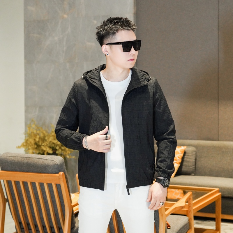 CATIA SELI提花连帽休闲百搭夹克男士2025年秋季新款时尚轻奢外套