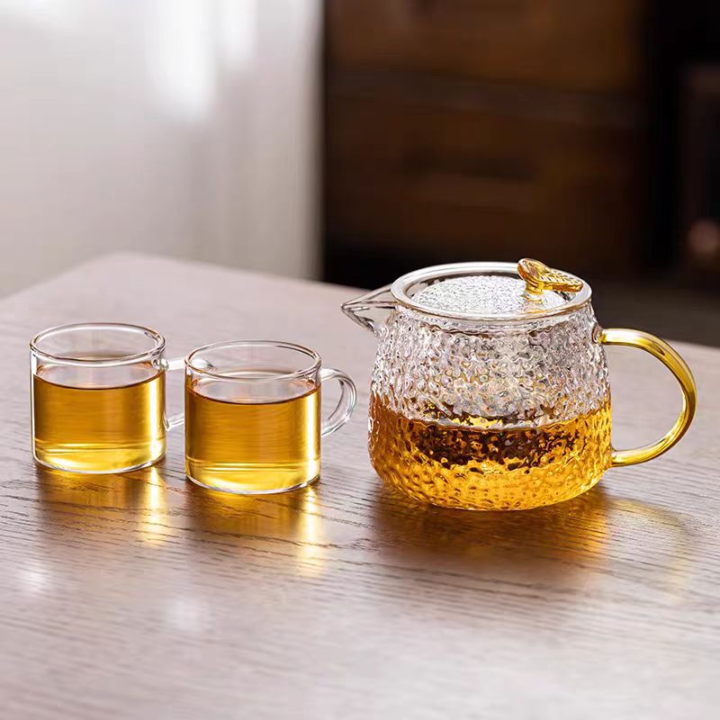 高硼硅玻璃锤纹泡茶壶茶水分离过滤花茶壶绿茶壶水壶高档功夫茶具
