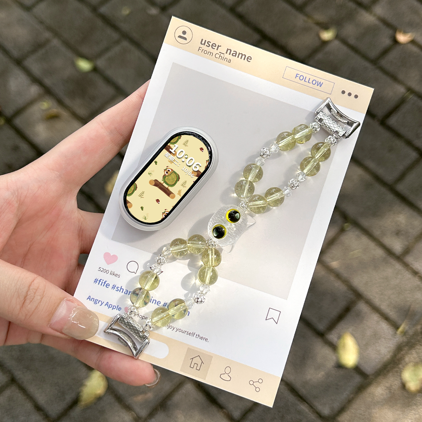 适用于小米手环10表带9/8可爱小猫串珠7/6/5/4/3NFC版腕带爆款