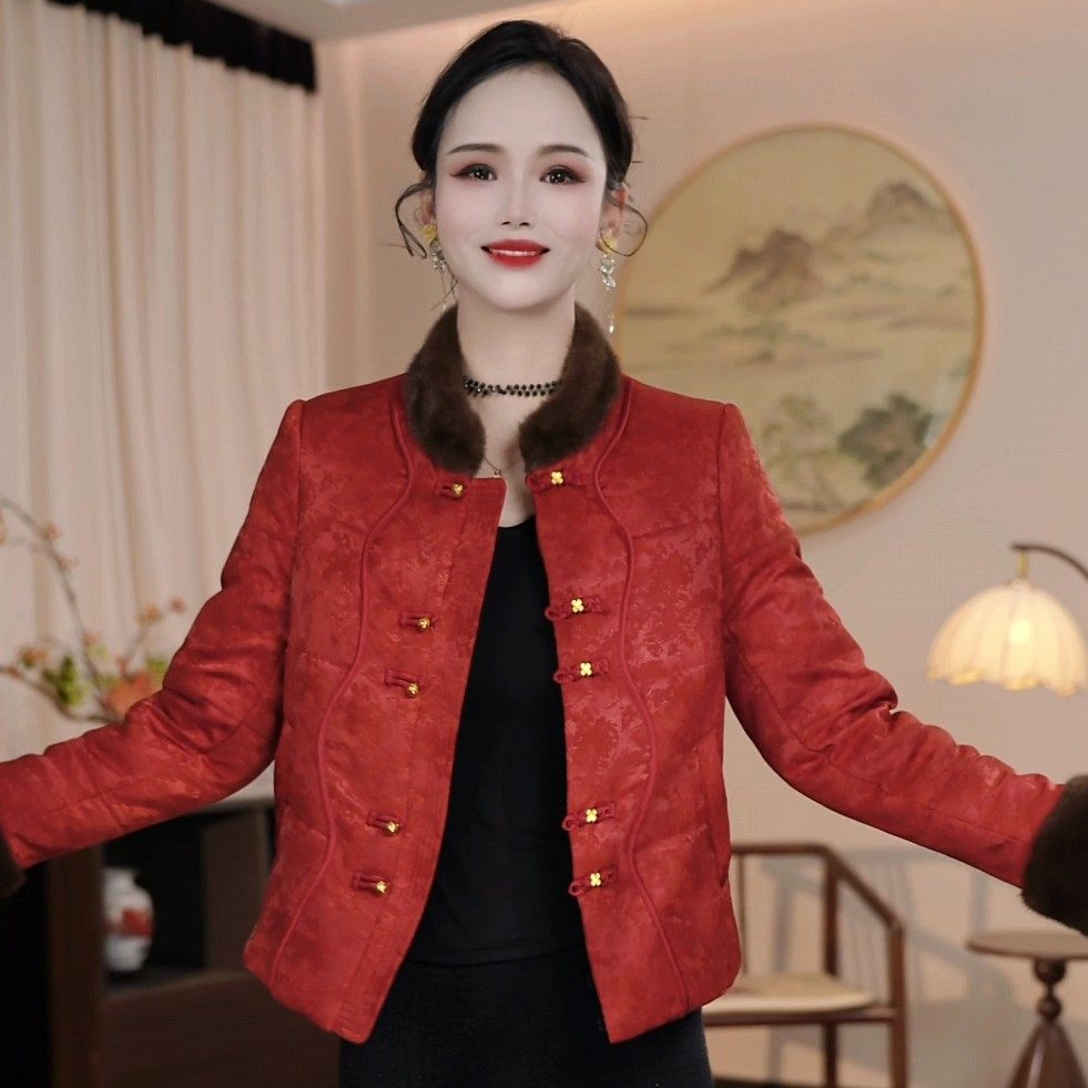 SDTA37（外套洋气）新中式国风温婉端庄古韵雅致外套中年女国风棉服