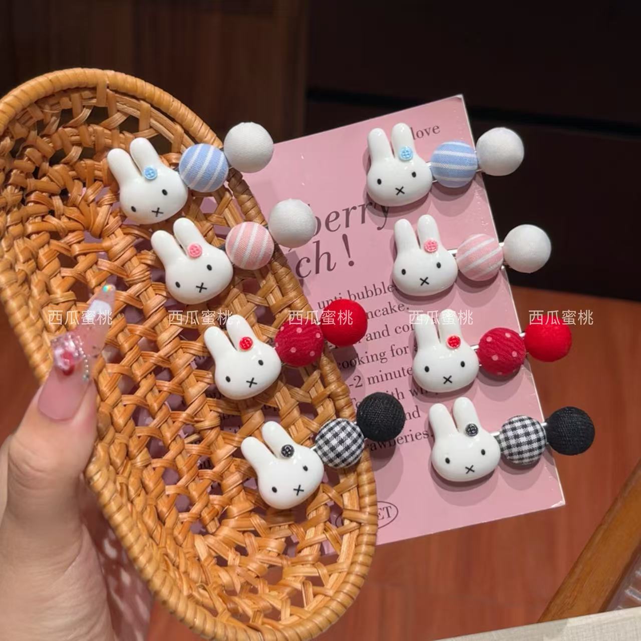 可爱miffy兔兔！纽扣米菲发夹甜美卡通古早甜妹少女心日系刘海夹