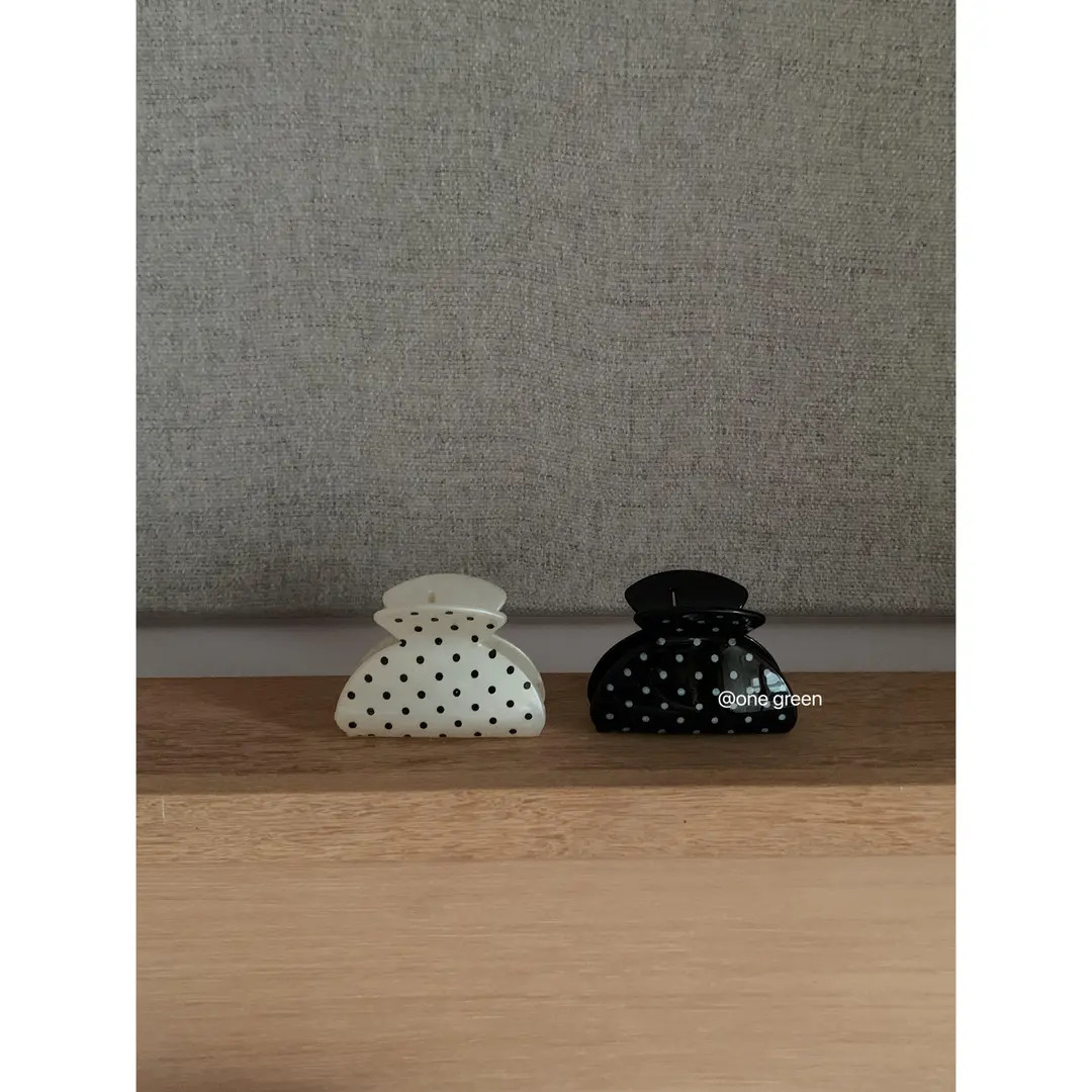 韩风ins波点小号半圆后脑勺半头抓夹甜美可爱少女鲨鱼夹