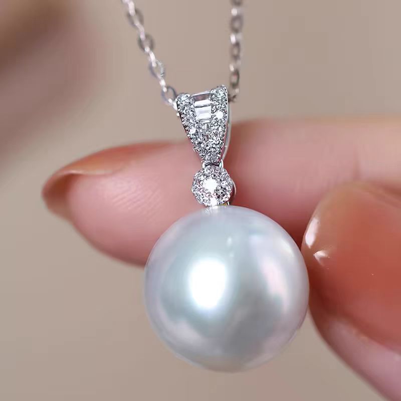 链子925银 夏季气质时尚冷白色卡12-16m女神项链镶嵌百搭强光经典