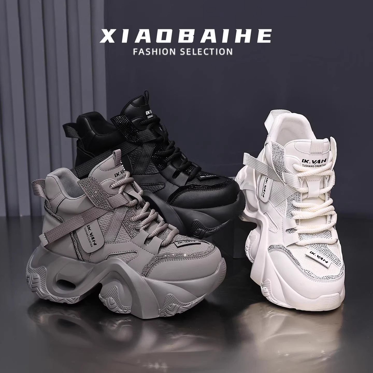 6CM~轻便软底老爹鞋女款2025秋冬新款厚底增高超火高帮运动休闲鞋