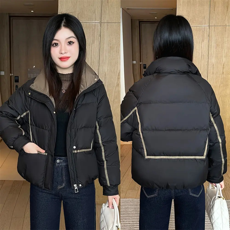 2025冬季新款短款时尚休闲百搭女士宽松加厚棉衣外套洋气显瘦棉服