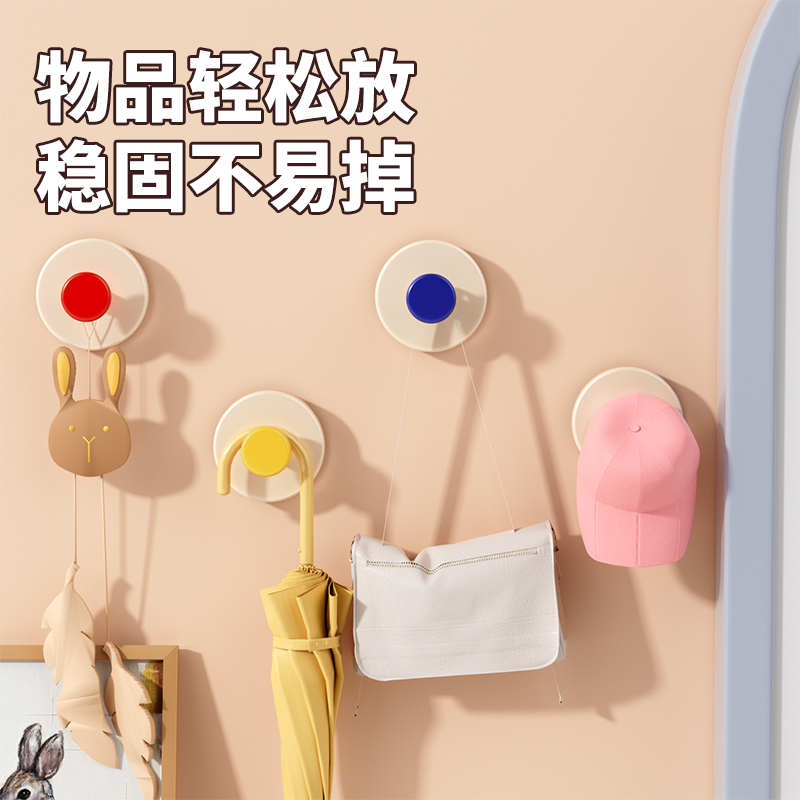 【多巴胺风】吸盘挂钩浴室门后免打孔卫生间挂毛巾强力承重无痕粘贴