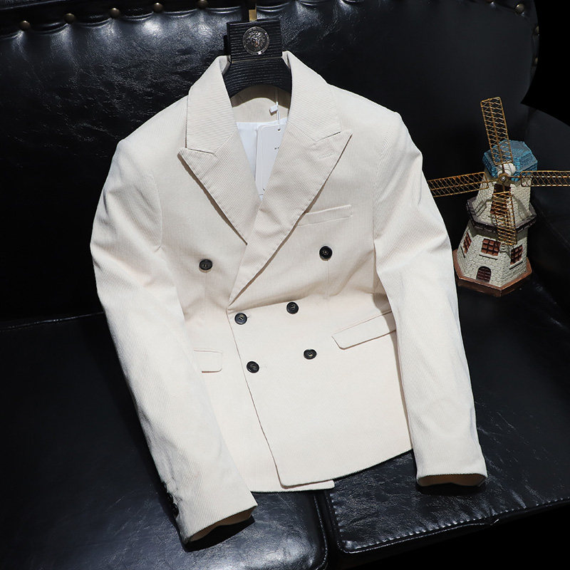 LEROLEHAR西装外套男款秋冬新款潮流时尚男装双排扣西服修身休闲