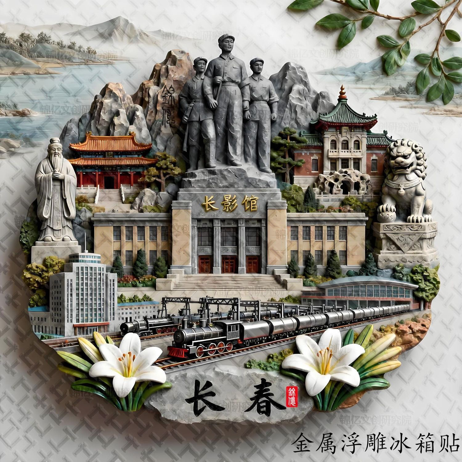 长春金属冰箱贴立体浮雕吉林文创旅游景点纪念品长影伴手礼送朋友