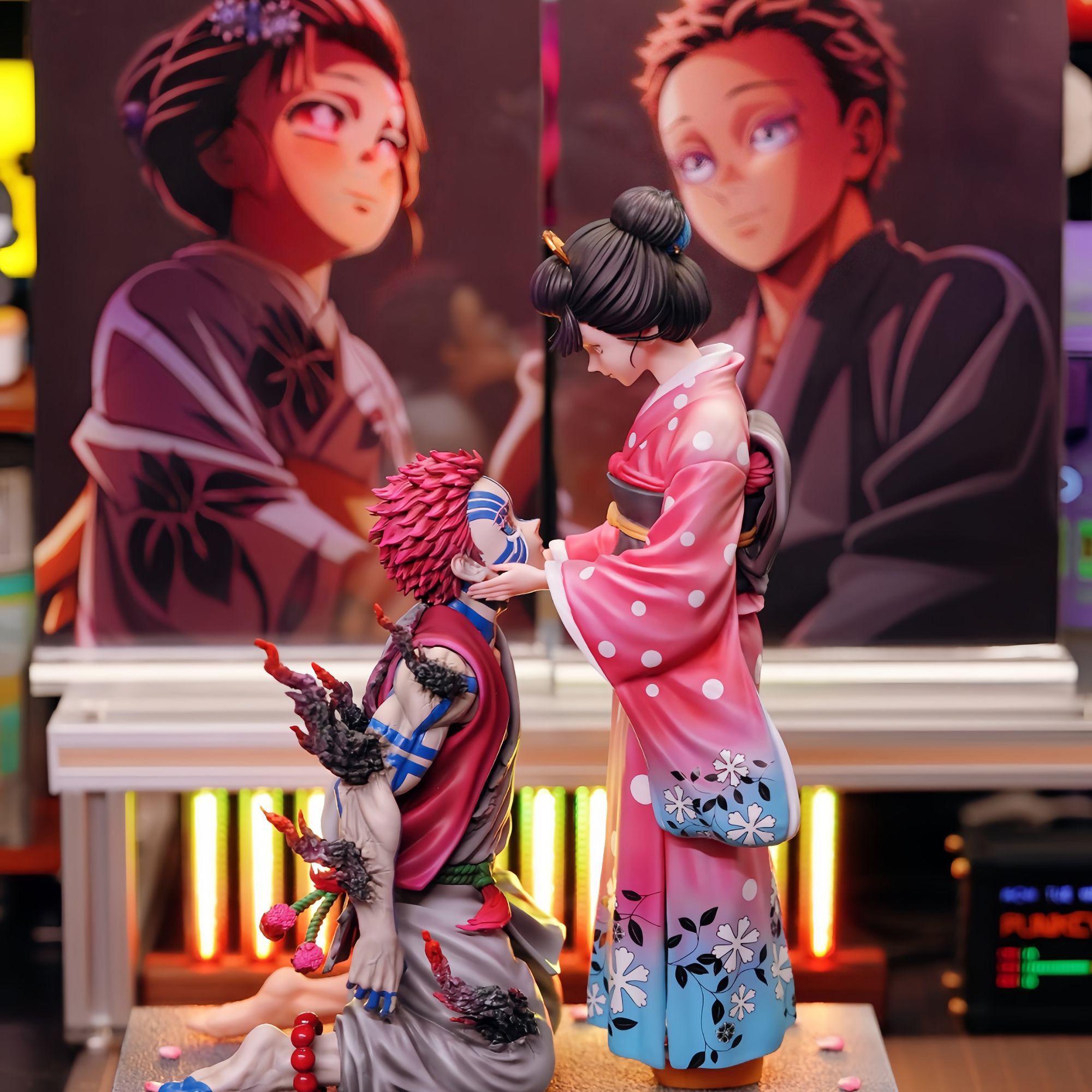 狛恋 猗窝座&恋雪  27CM 美少女动漫模型GK手办周边雕像