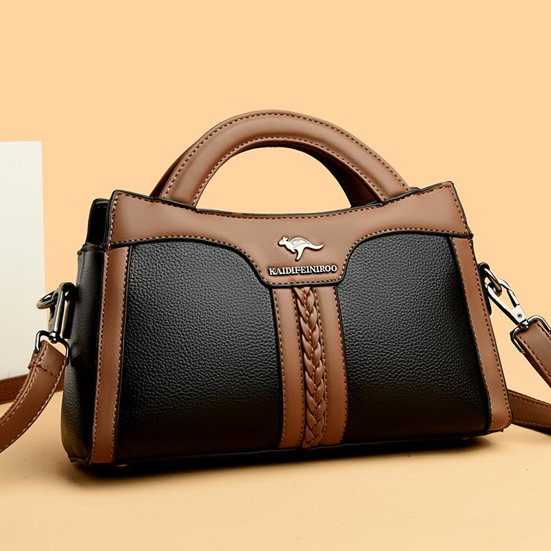 正品真皮手提包2025时尚单肩斜挎包软皮中年妈妈包牛皮大气包包潮