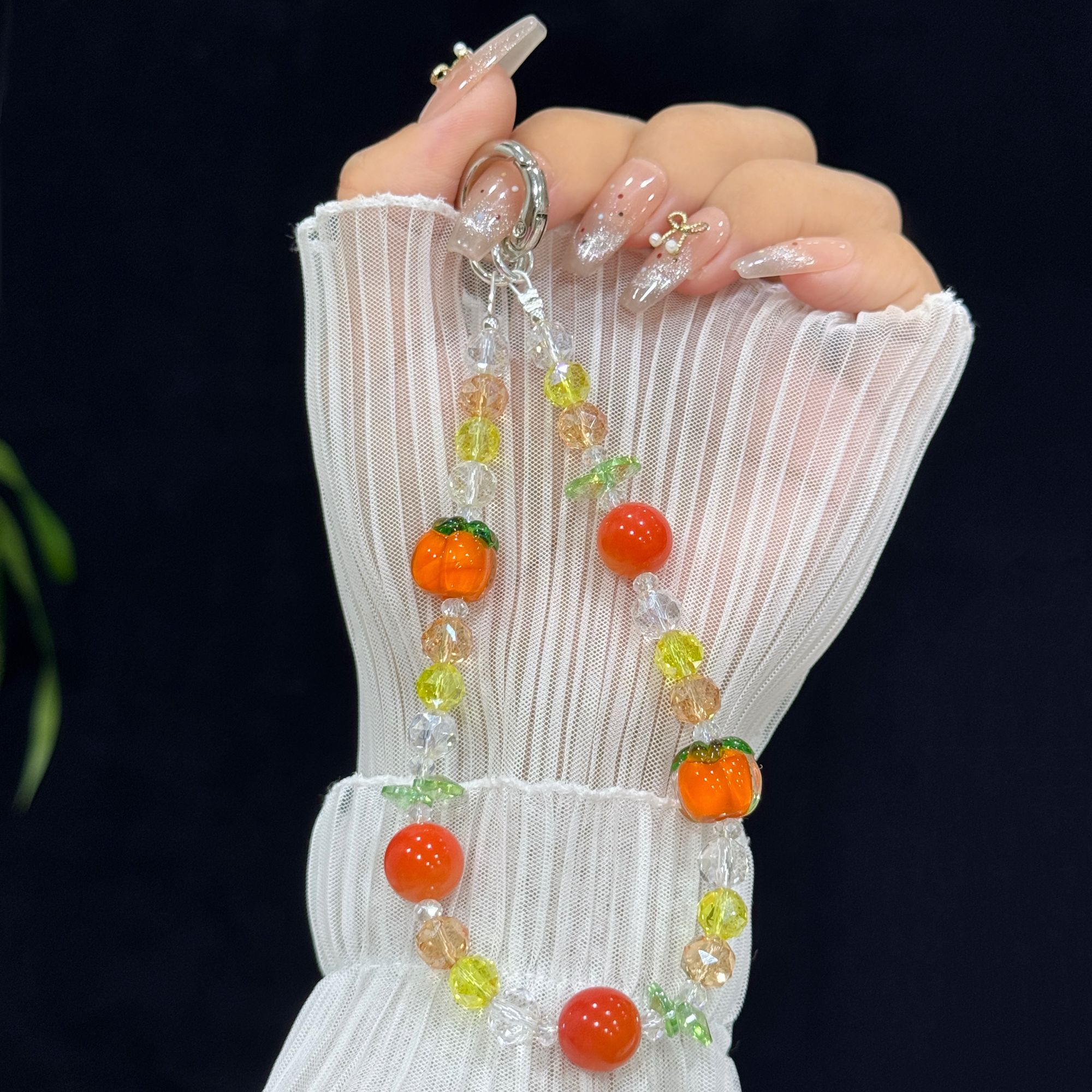 柿柿如意手机链手腕挂绳精致防丢女款手工饰品短款diy时尚