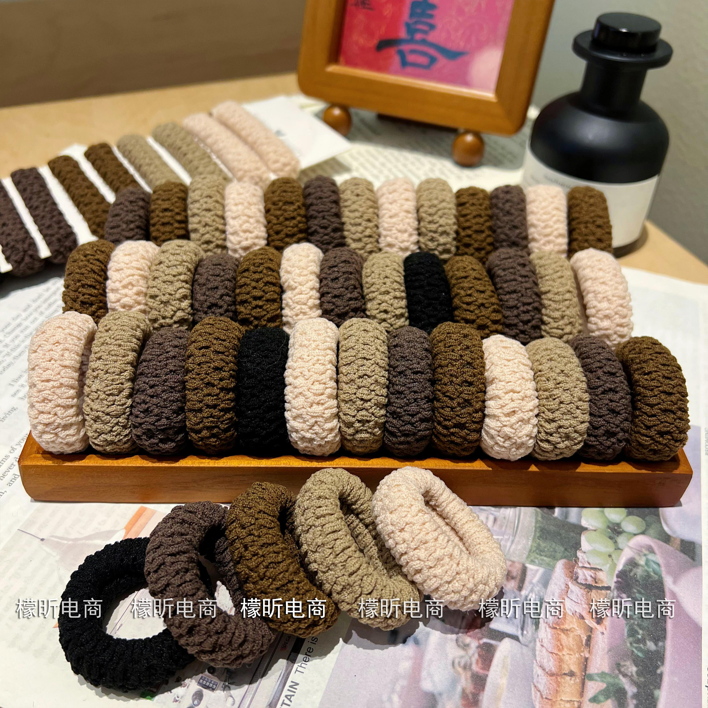 加粗加厚扎马尾丸子头简约头绳高弹力不伤发成人发绳皮筋