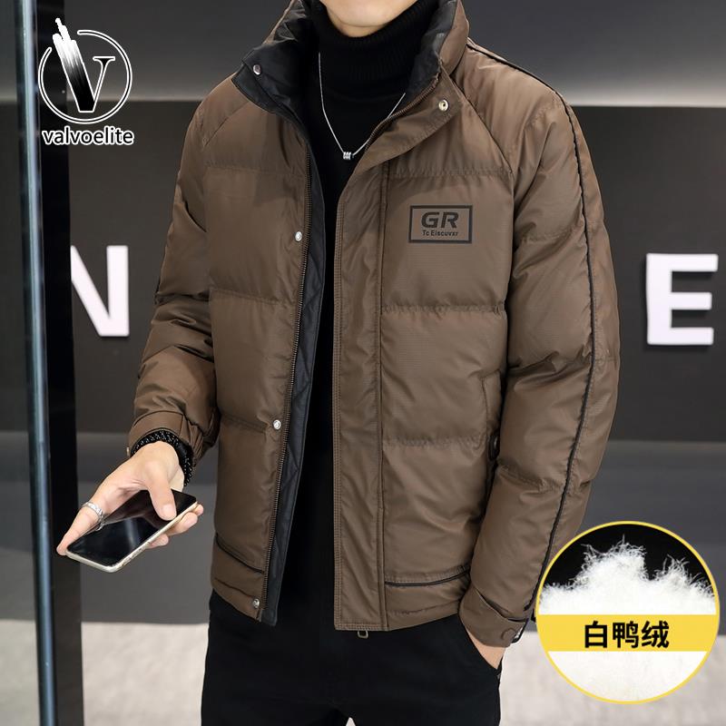 VALVOELITE冬羽绒服男新款时尚潮牌立领休闲夹克加厚保暖免洗外套