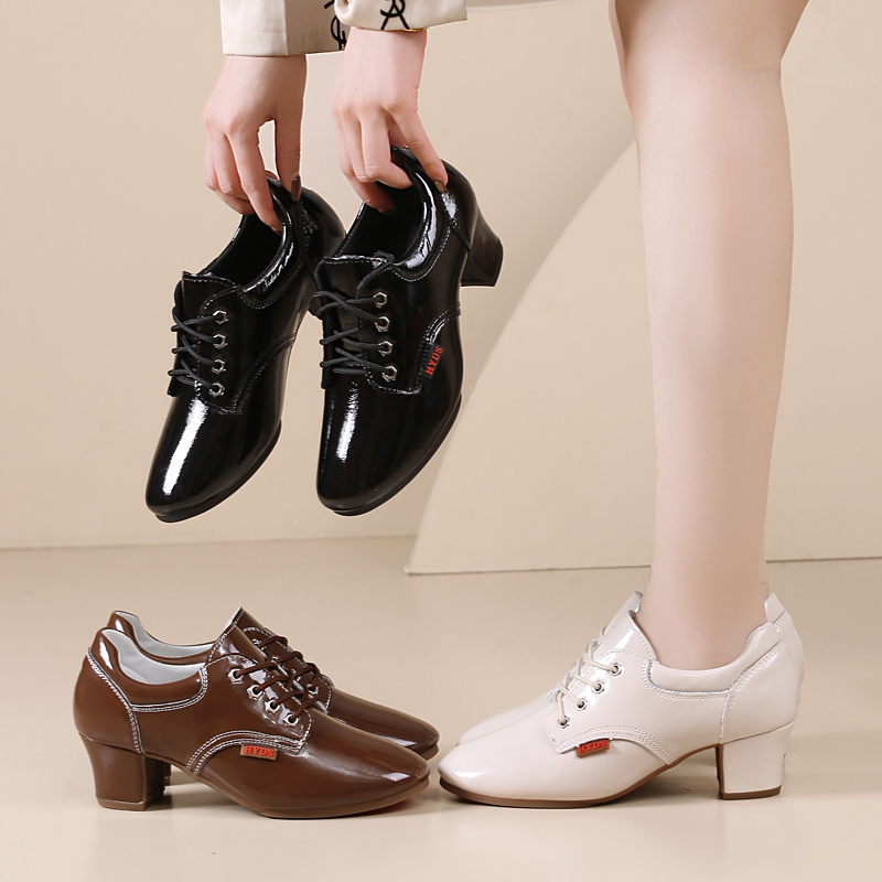 新款羊皮舞蹈鞋国标舞鞋专业教师鞋软底广场舞鞋时尚舒适休闲鞋