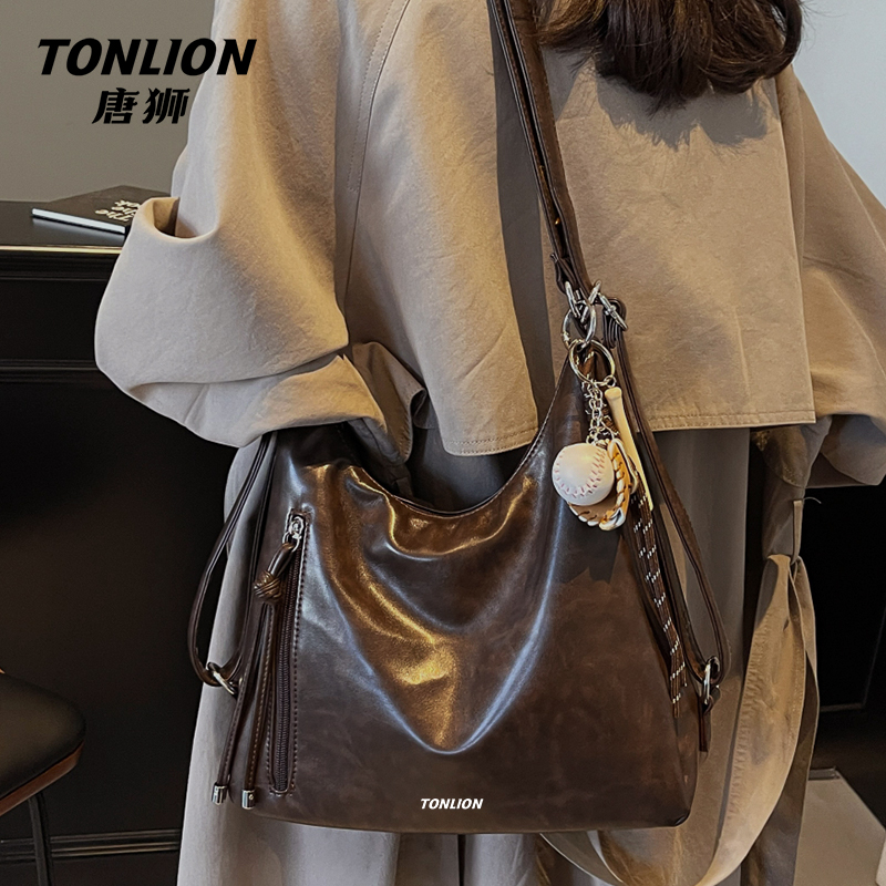 tonlion/唐狮软包女包秋冬百搭复古简约托特包通勤风单肩包小包包