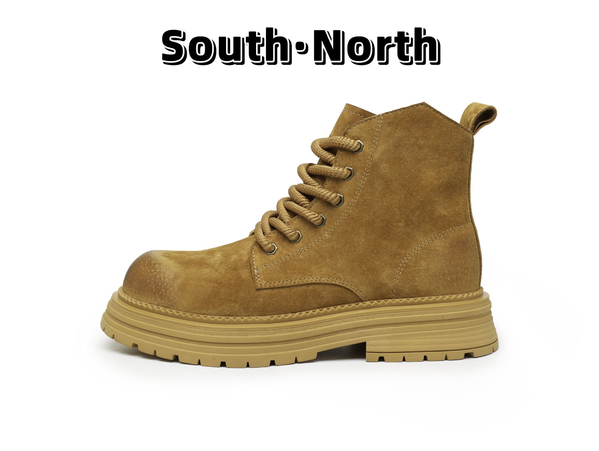 South·North新款户外靴子防滑男士大黄蜂马丁马丁靴男款真皮