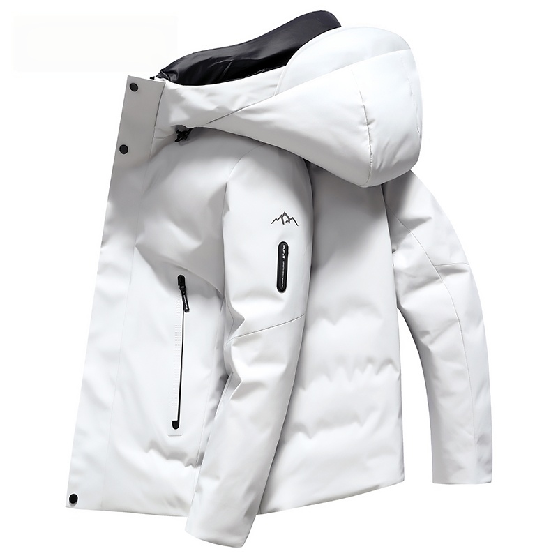男士90白鸭绒加厚羽绒服男装短款2025冬季新款户外连帽保暖外套
