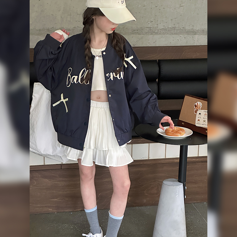 女童外套春秋6-12岁儿童美式棒球服春装洋气中大童百搭潮酷夹克潮