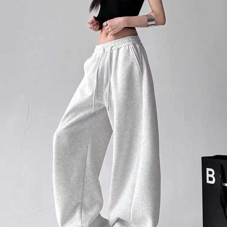 爵士舞运动裤子女春秋2025新款高级垂感宽松慵懒休闲阔腿美式卫裤