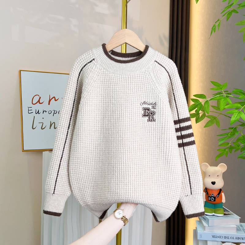秋冬款男童毛衣加厚保暖2025新款中大童毛线衣洋气儿童针织衫冬装