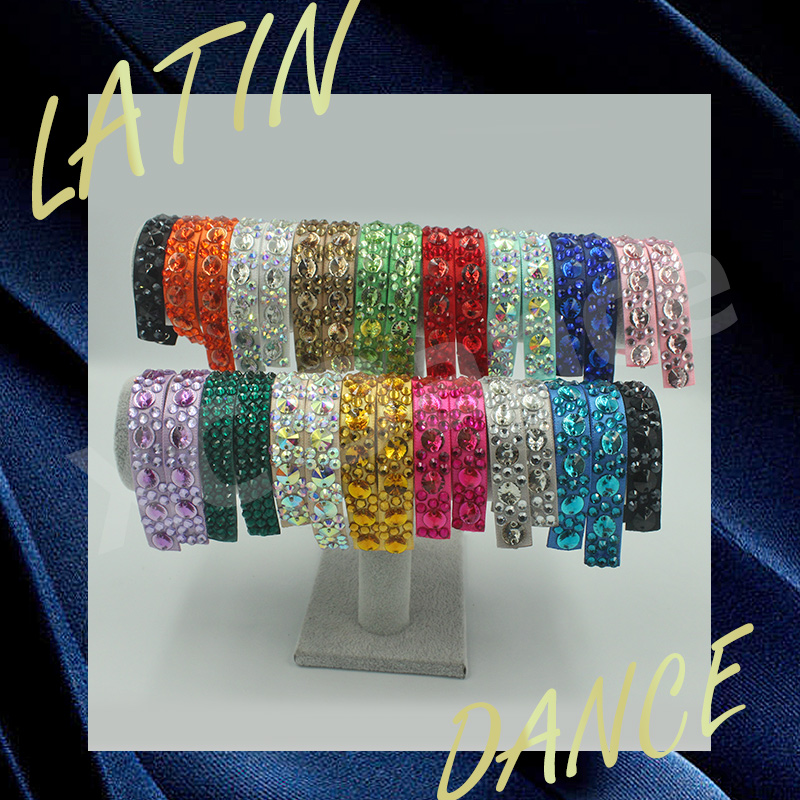 定制款臂环表演比赛拉丁舞蹈手环镶钻小臂环戴手腕贴钻成人少儿