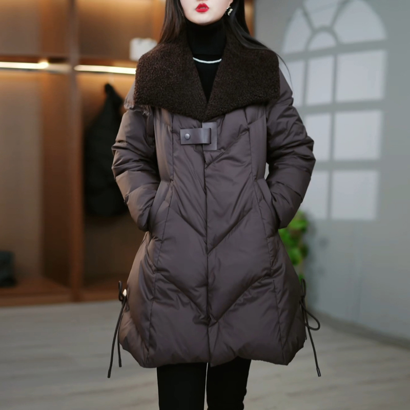 气质高档羽绒服女2025冬季新款中年妈妈装加厚收腰显瘦中长款外套