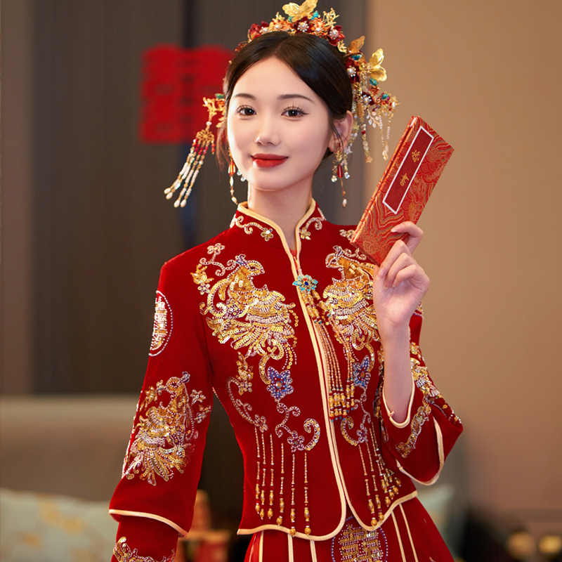 秀禾服2025年新款新娘结婚礼服中式婚纱嫁衣龙凤褂敬酒礼服出阁服