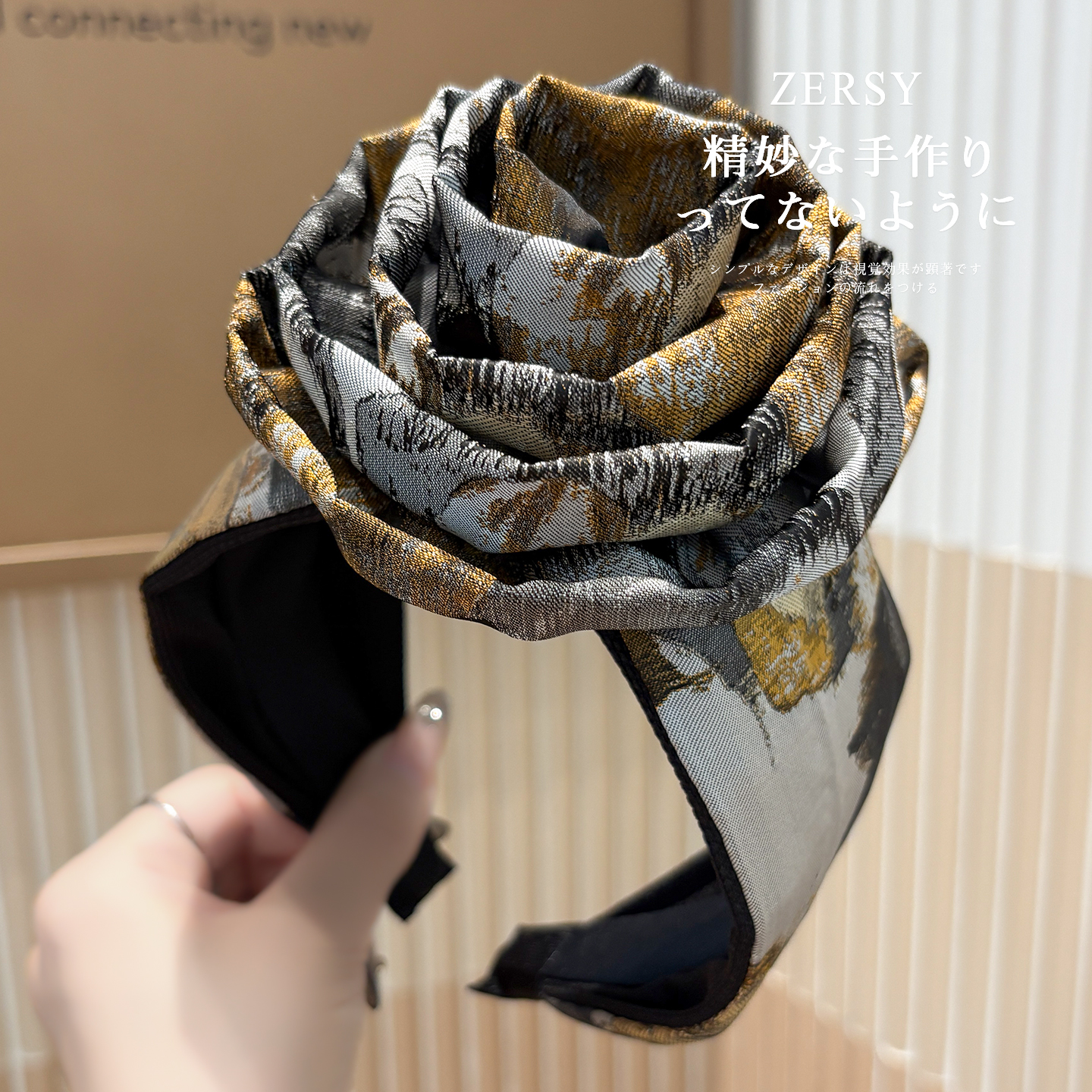 新款高颅顶宽边发箍高级感洋气时尚立体布艺花朵发卡日常外戴头箍