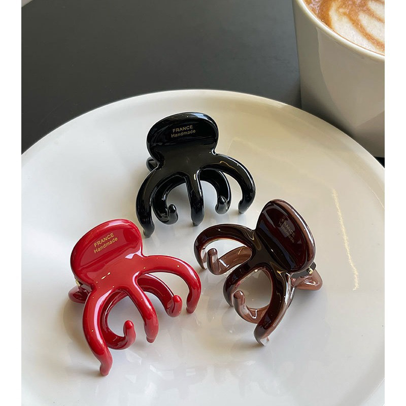 韩国france章鱼南瓜小号抓夹发量少mini半夹醋酸鲨鱼夹发夹发抓