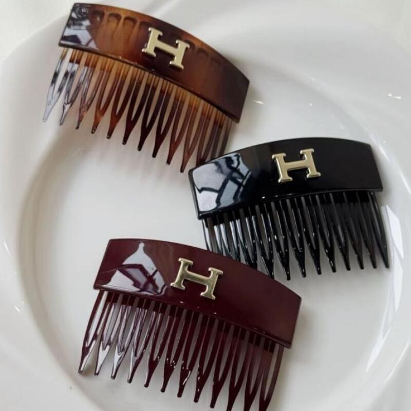 诗泊雅 新款潮梳优雅的日韩风格H字母简约纯色韩标尺梳发梳