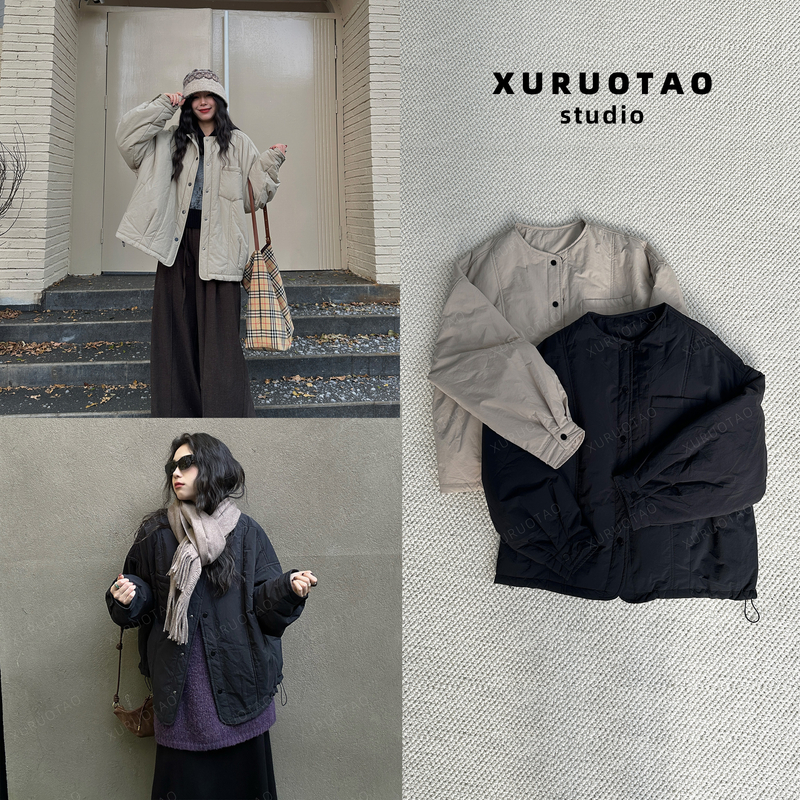 XURUOTAO【极简欧包】圆领极简耐看百搭保暖显瘦棉服外套 T6095