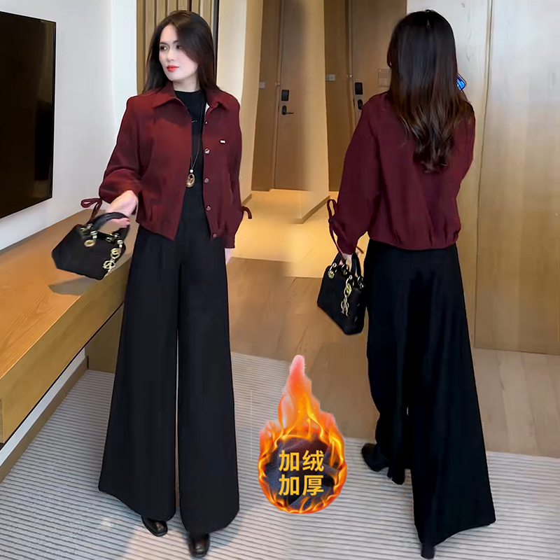 加绒加厚休闲短外套女2025秋冬季新款时尚百搭显瘦小个子夹克上衣