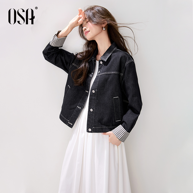 OSA/欧莎 设计感牛仔外套2025新款宽松复古时尚夹克S125C25004