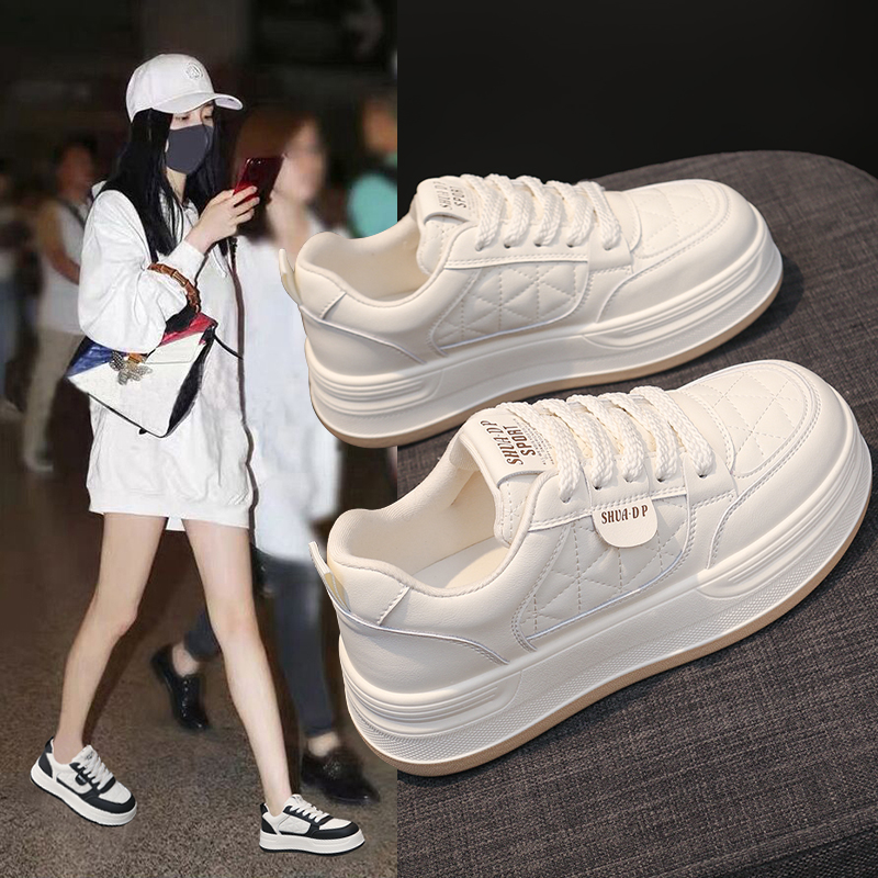 松糕小白鞋女2025年新款秋季百搭厚底运动休闲板鞋学生韩版女鞋