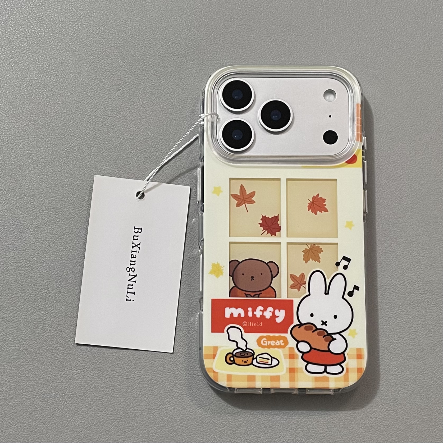 可爱窗户枫叶小熊米菲兔适用苹果17pro手机壳iPhone16全包15/14